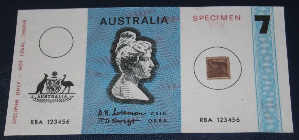 Australian Polymer Banknote side one
